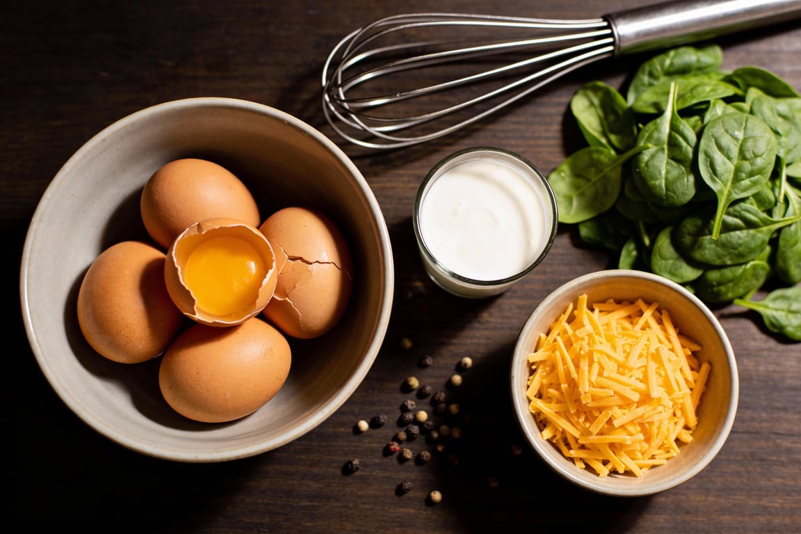 Preparing sheet pan scrambled eggs for breakfast meal prep