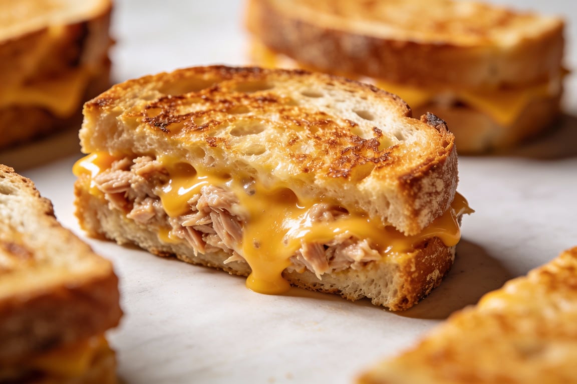 Toasted sourdough bread for sheet pan tuna melts