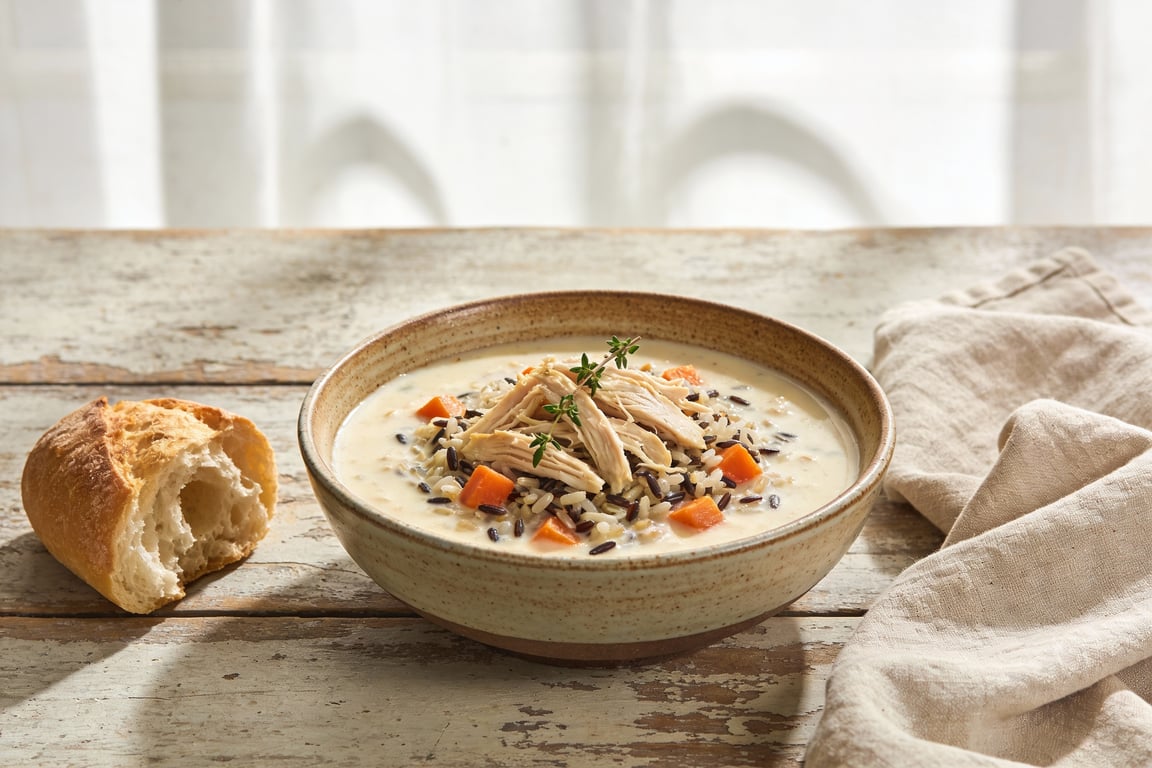 Slow Cooker Creamy Chicken and Wild Rice Soup