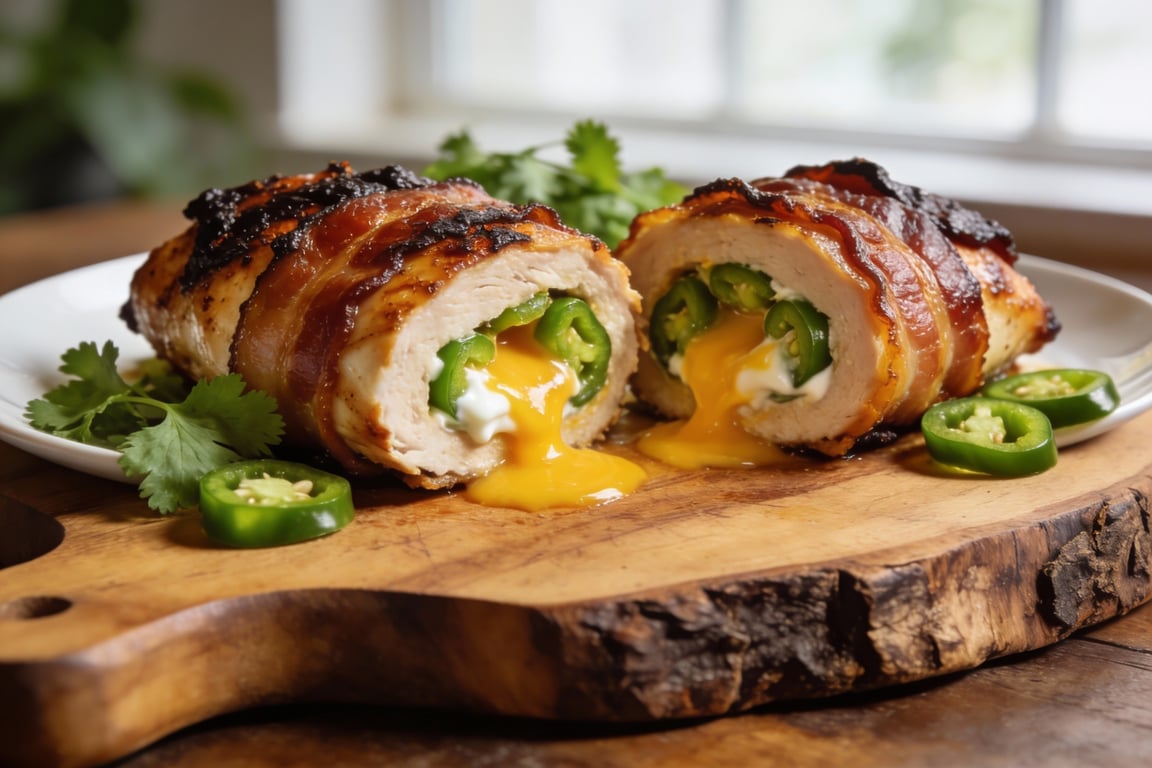 Smoked Bacon-Wrapped Jalapeño Popper Stuffed Chicken