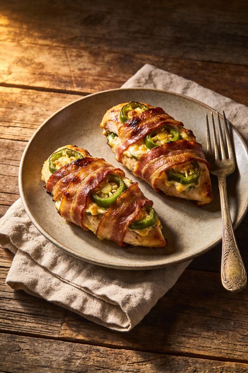 Smoked Bacon-Wrapped Jalapeño Popper Stuffed Chicken