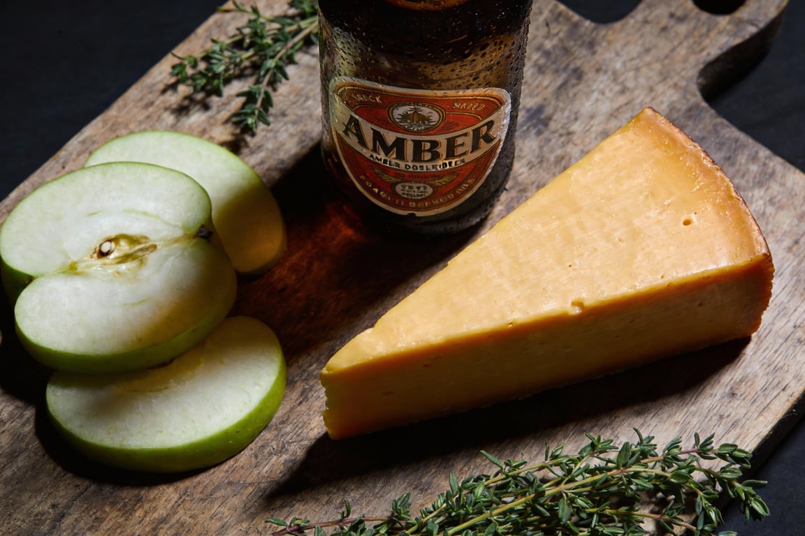 Smoked Gouda Stuffed Chicken with apple and amber ale pan sauce