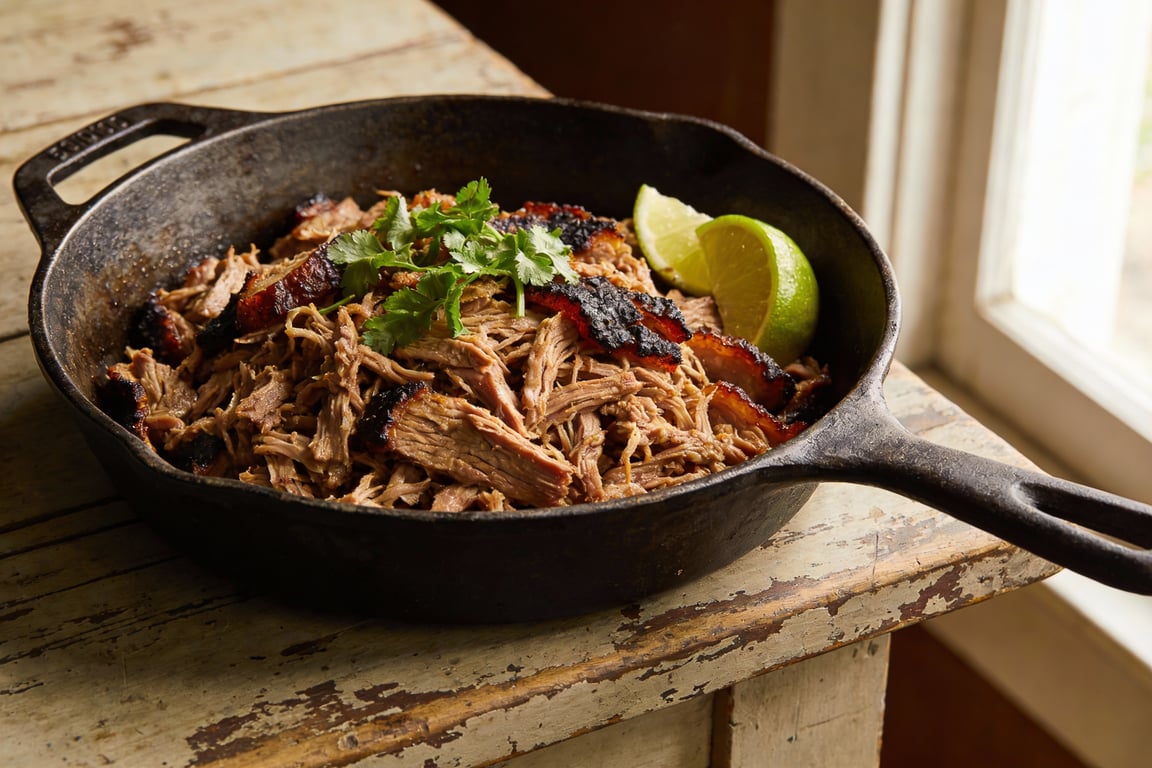 Smoked Pitmaster Pork Carnitas BBQ Fusion recipe
