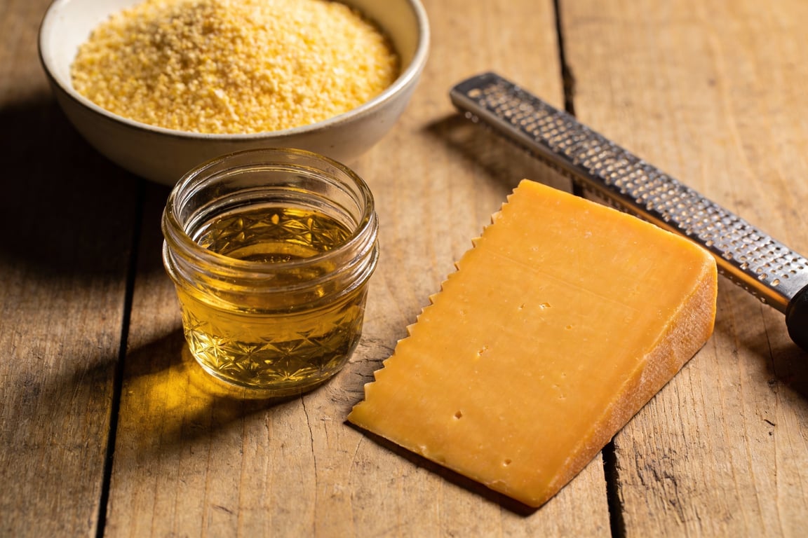 Savory breakfast muffins with crispy bacon bits