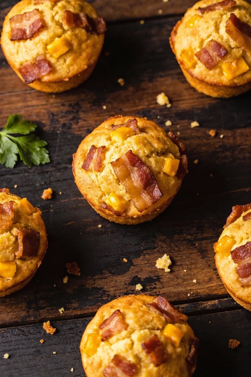 Smoky Bacon and Sharp Cheddar Cornbread Muffins