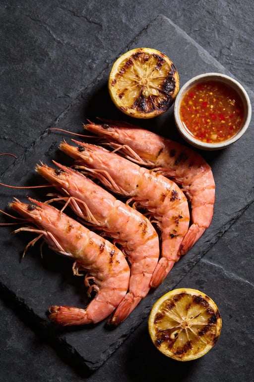 Smoky Grilled Prawn Cocktail with Charred Lemon