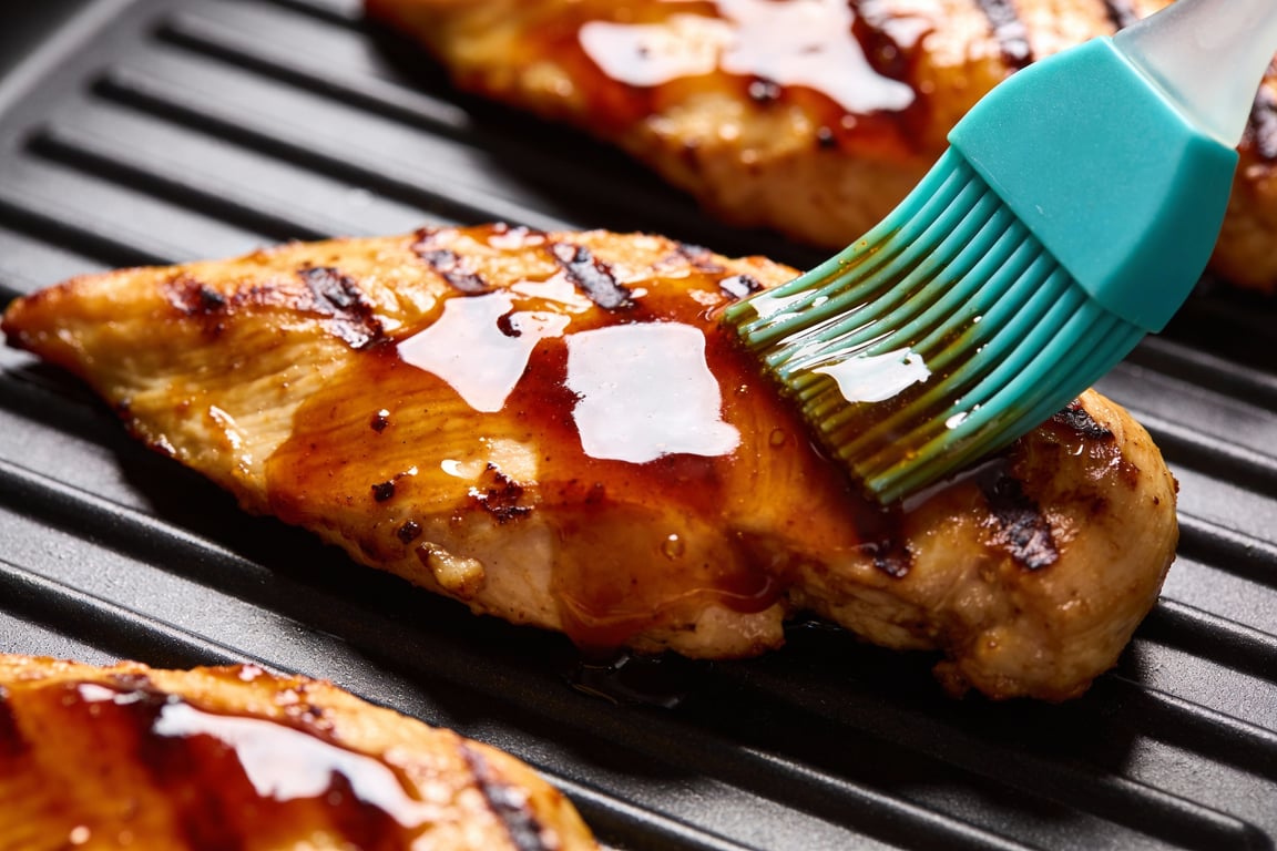 Quick Smoked Chicken glazed with Honey BBQ Sauce Recipe