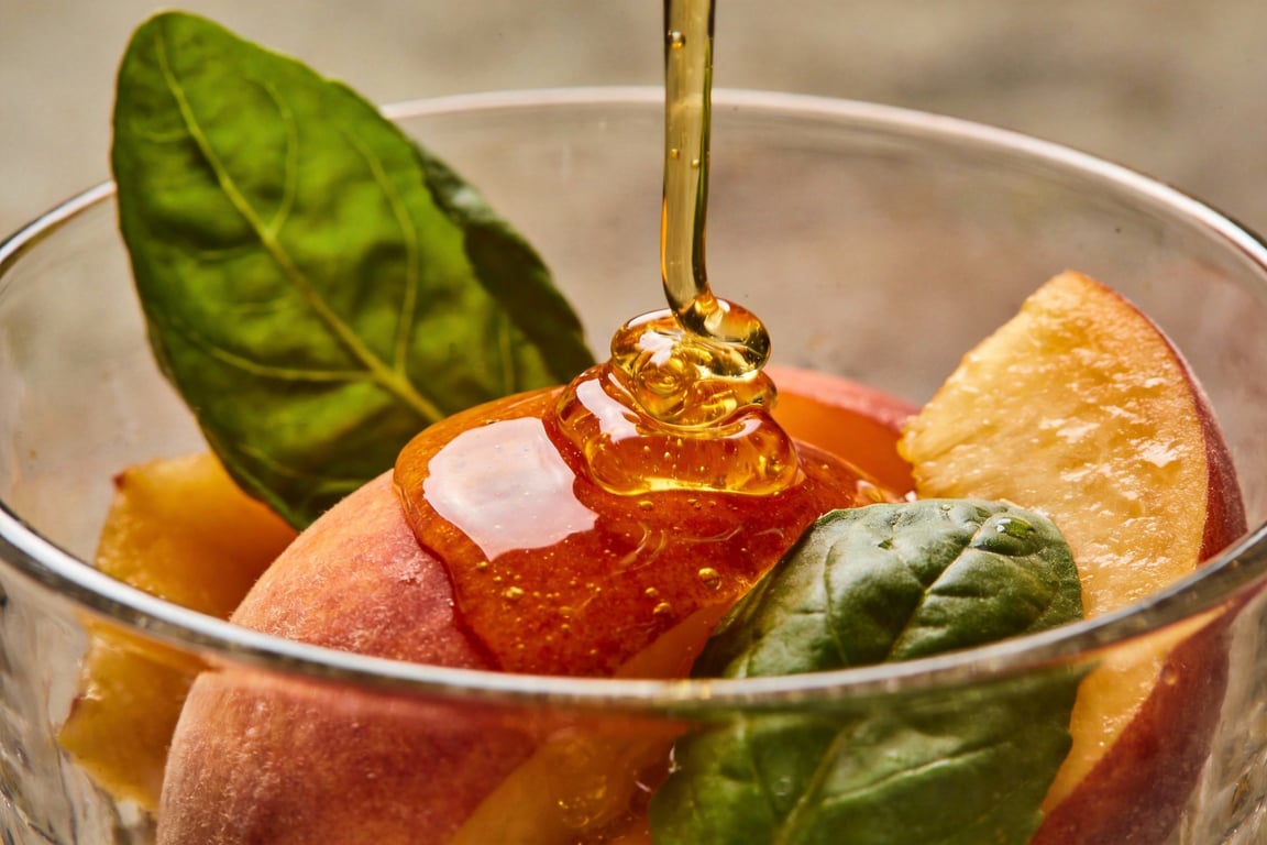 Fresh peaches for a Southern Peach Aperol Spritz