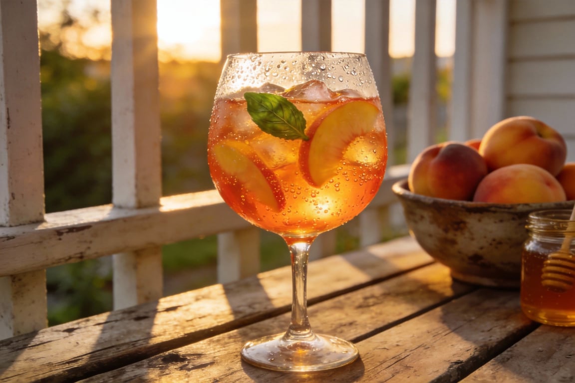 Southern Peach & Basil Aperol Spritz