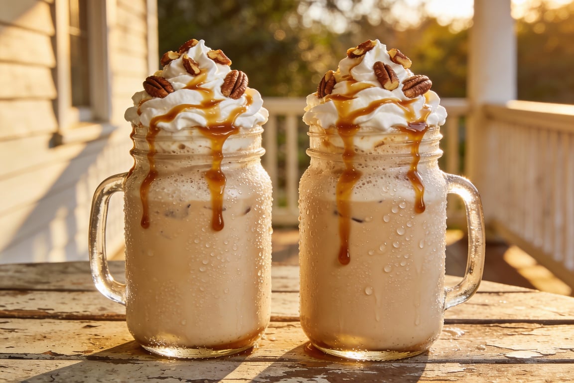 Southern Praline Frappé (Pecan Cream Drink)