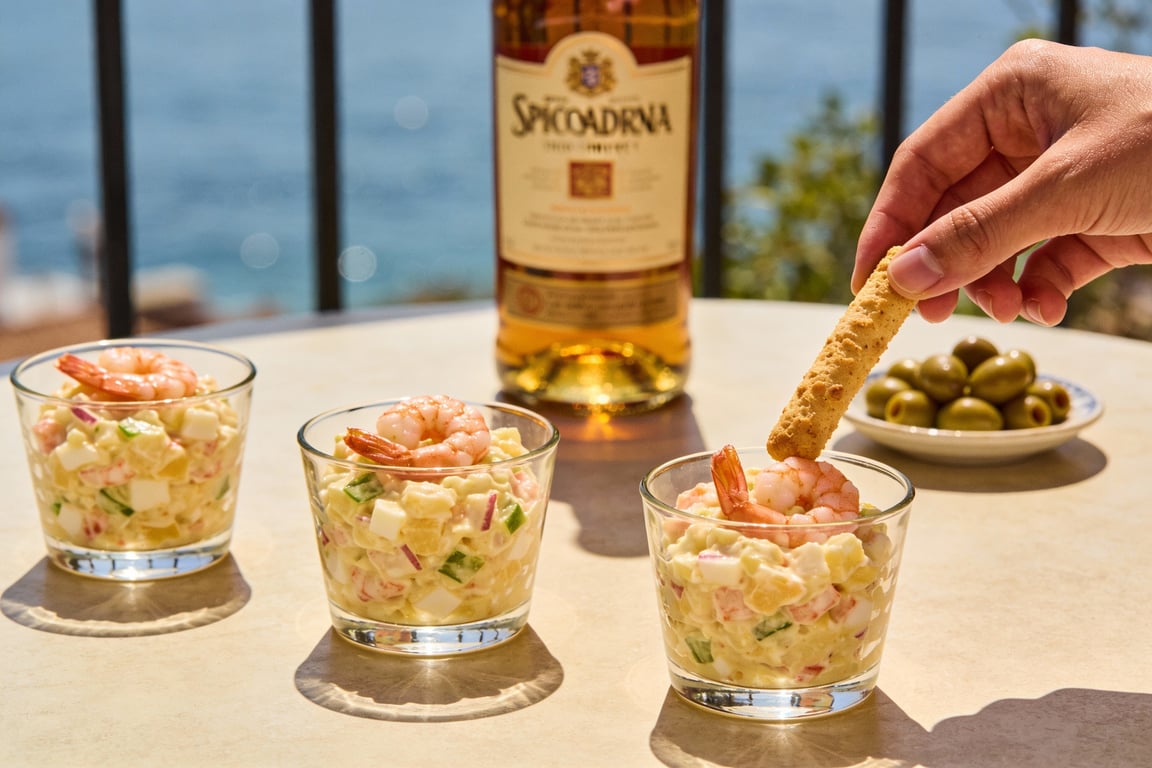 Whisking the sauce for this pimenton shrimp recipe