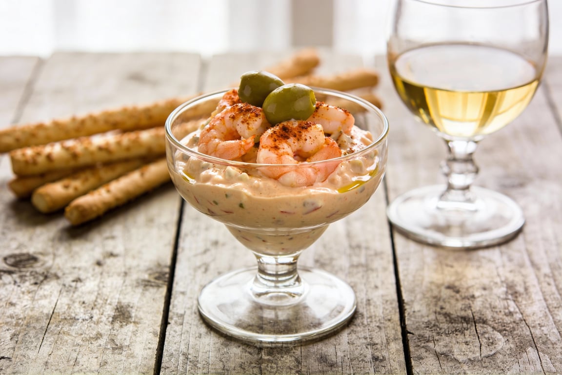 Spanish Tapas-Style Prawn Cocktail (Ensaladilla de Gambas de la Costa)