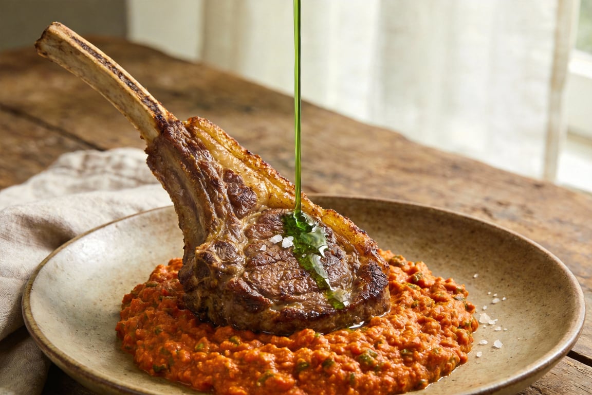 Spanish Veal Chops with Romesco