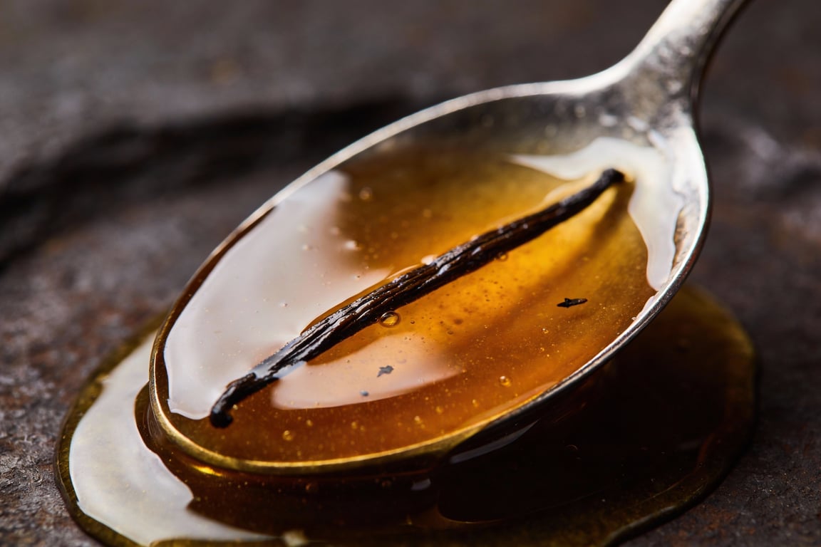 A finished glass of artisanal soda syrup mixed with sparkling water