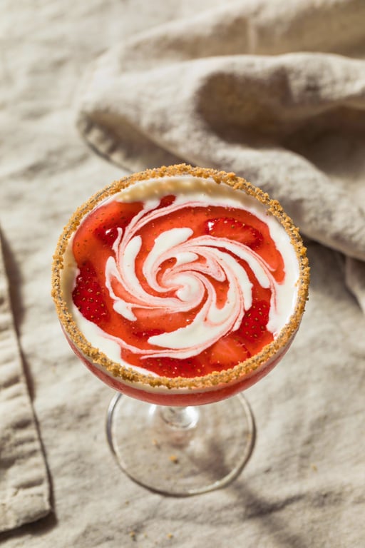 Sparkling Strawberry Cheesecake Mocktail