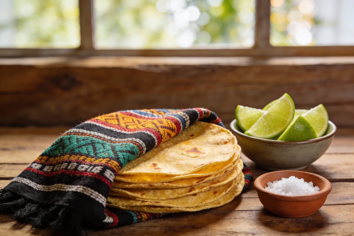 Spicy Carnitas Wraps served with lime and cilantro