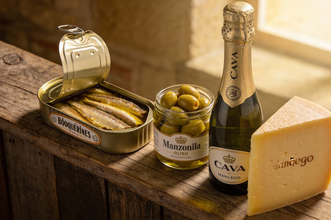 Marinated Manchego cheese with pimenton for an aperitivo hour