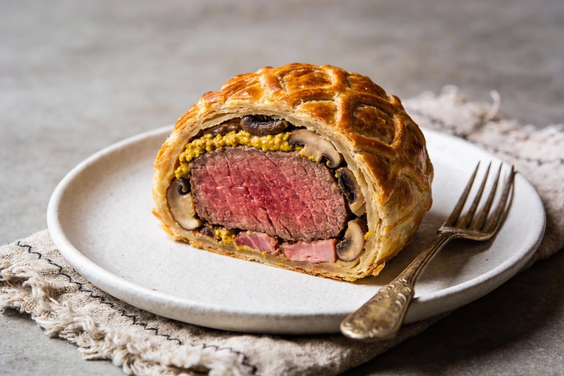 Holiday beef roast served supper club style