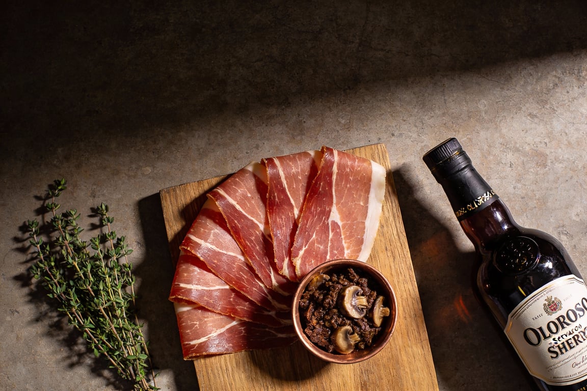 Perfectly concentrated Sherry mushroom duxelles