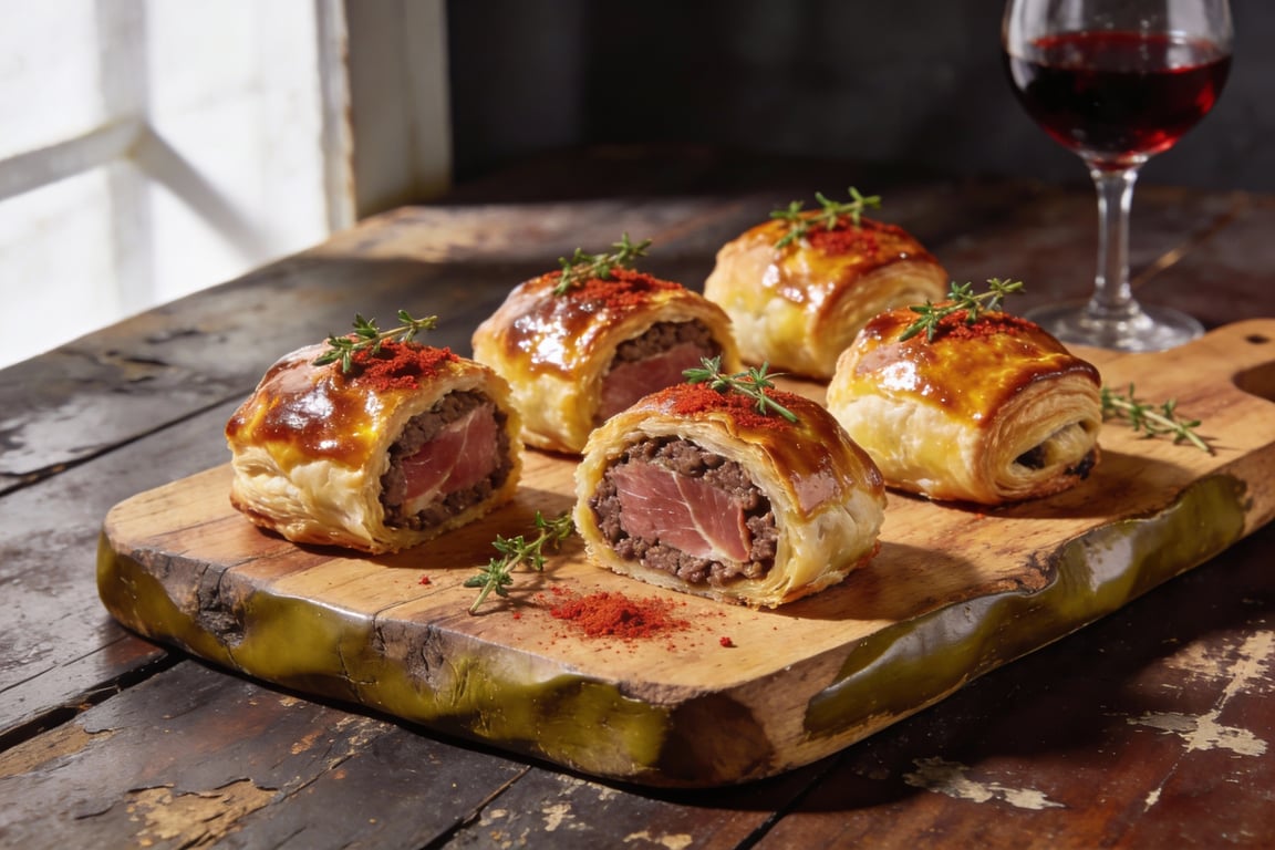 Spanish Tapas Mini Wellingtons with Serrano Ham and Sherry Duxelles