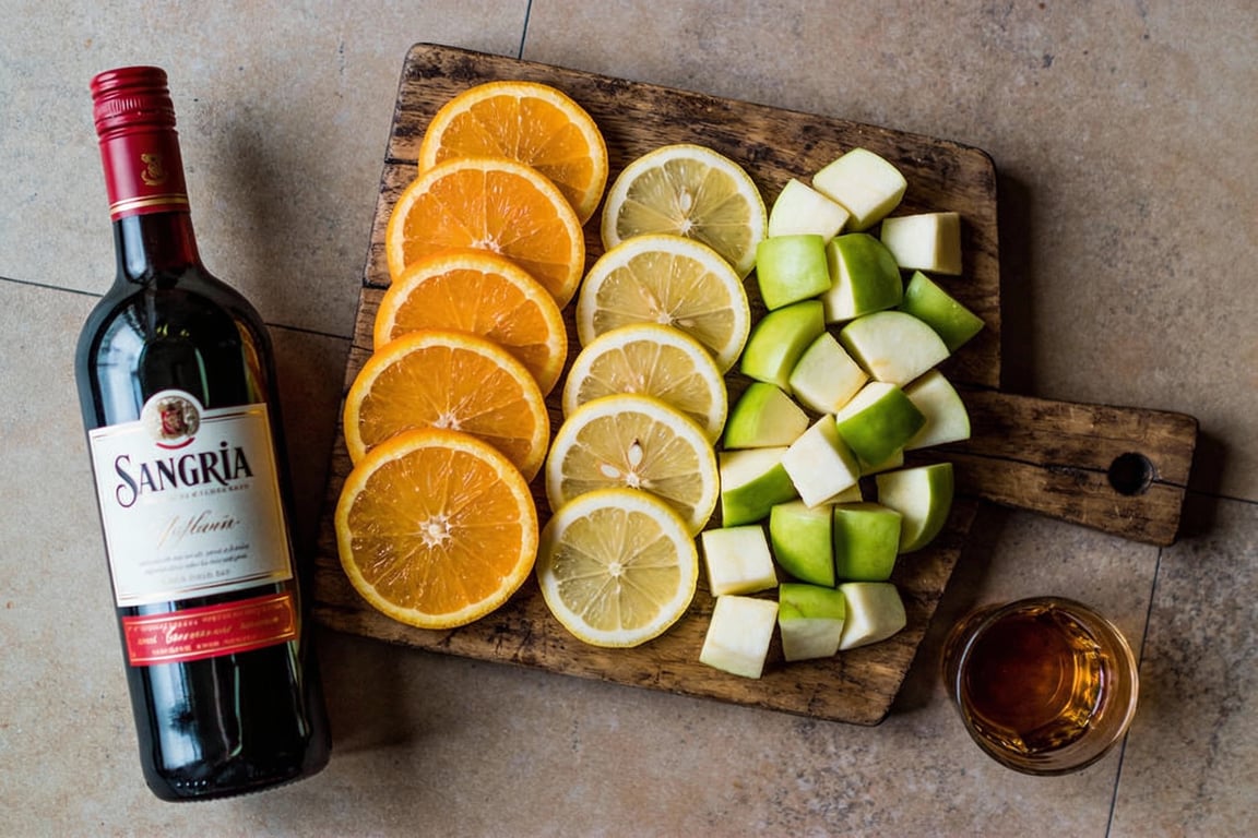 Macerating fruit in brandy for Traditional Spanish Sangría