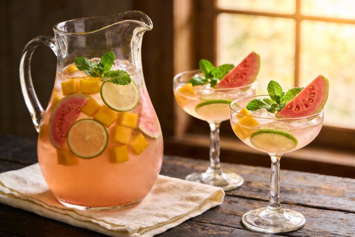 Sangría de Guayaba: Tropical White Sangria recipe with Guava and Agave