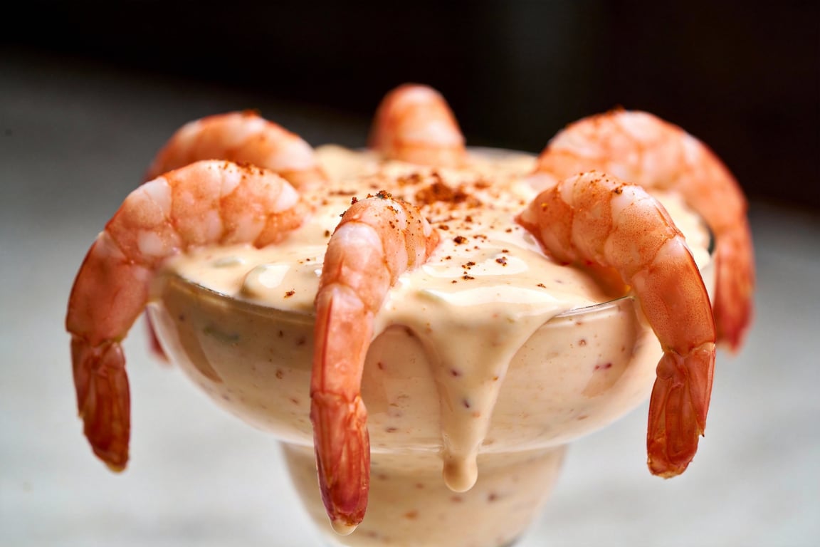 Whisking the authentic marie rose sauce for a 1970s prawn cocktail recipe