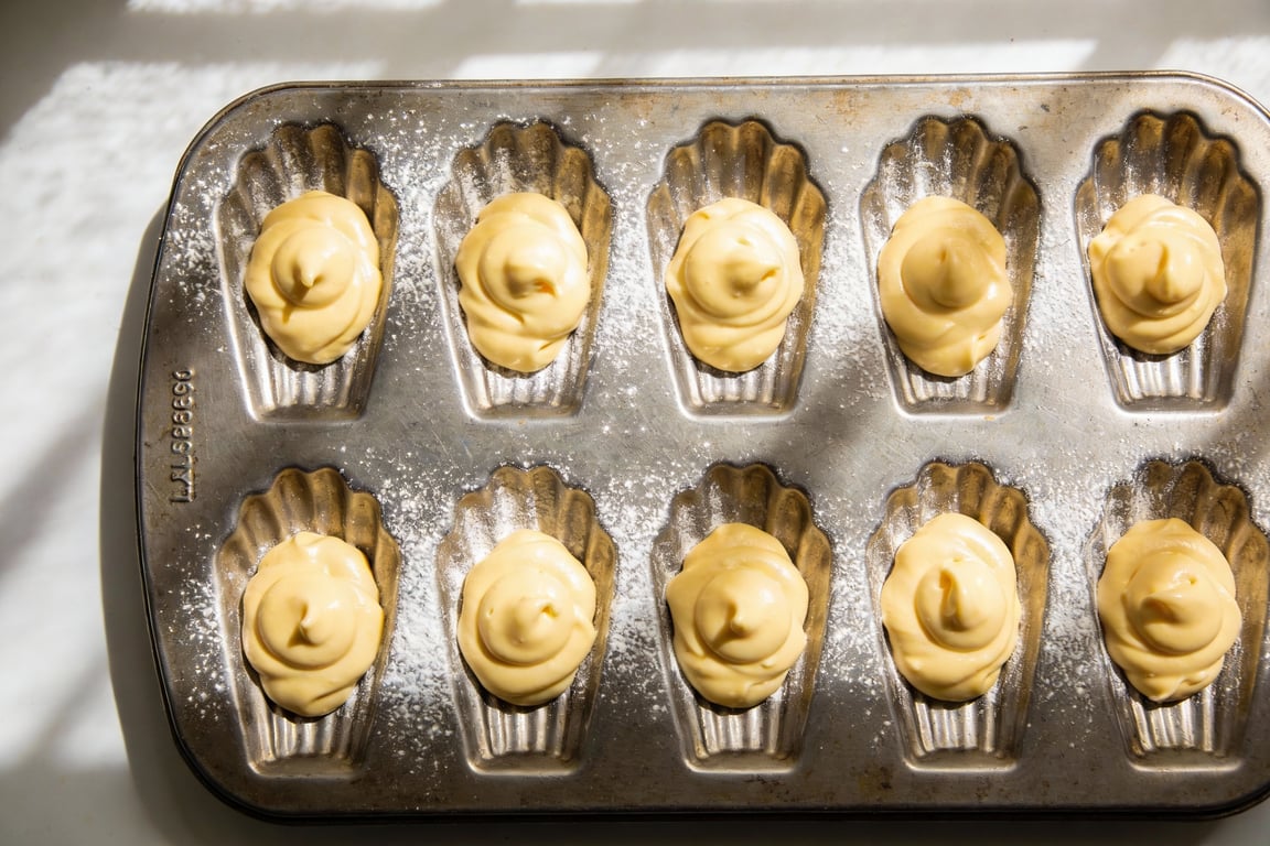 Preparing beurre noisette for professional madeleines
