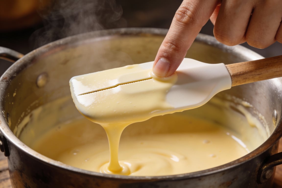 Step-by-step professional vanilla ice cream technique for crème anglaise