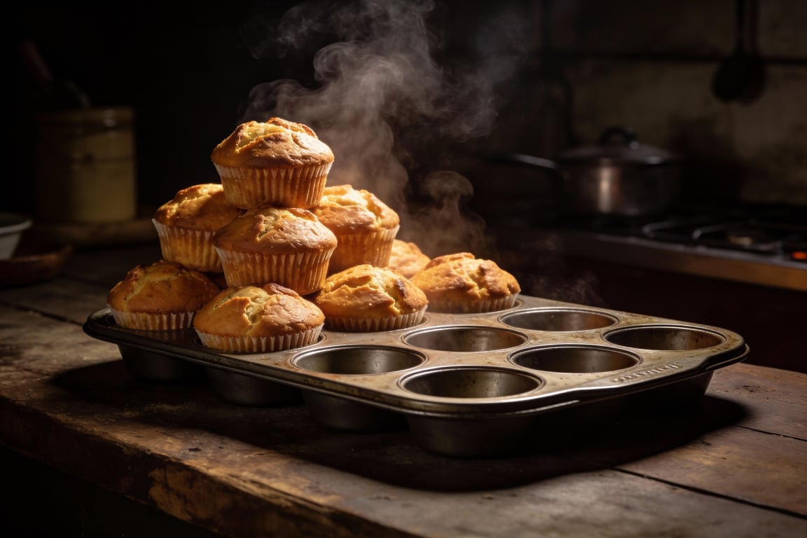 Bakery style streusel topping on tall muffins