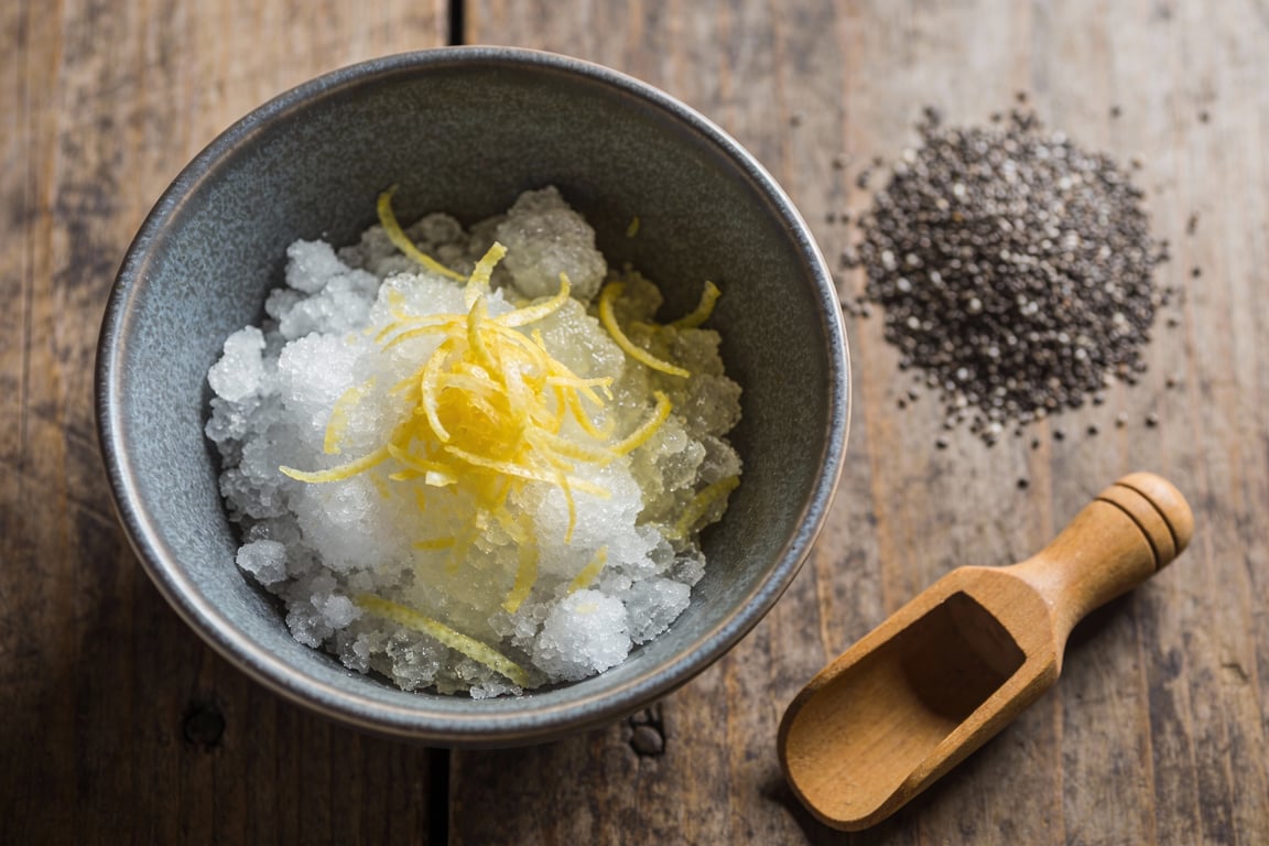 The signature golden hump of a vegan lemon poppy seed madeleine