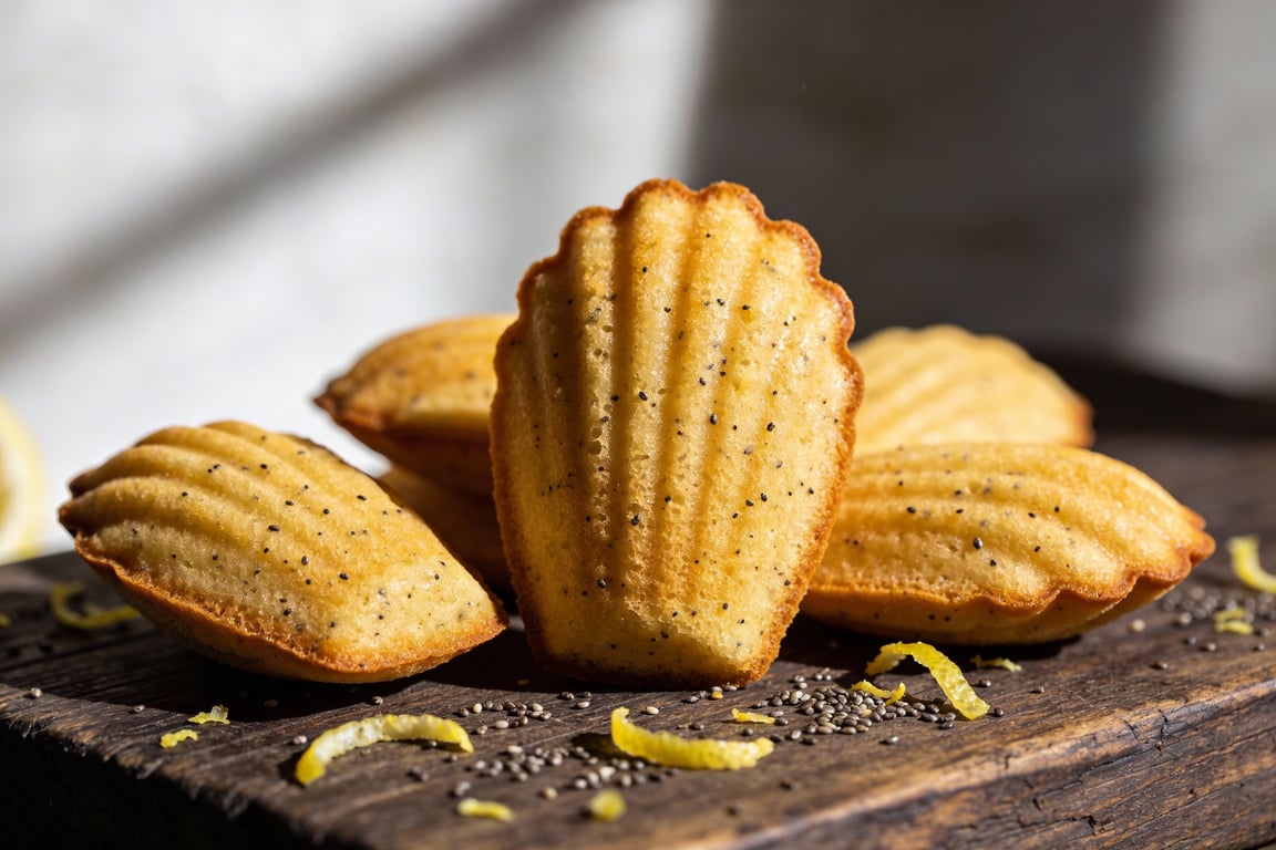 Vegan Lemon & Poppy Seed Madeleines
