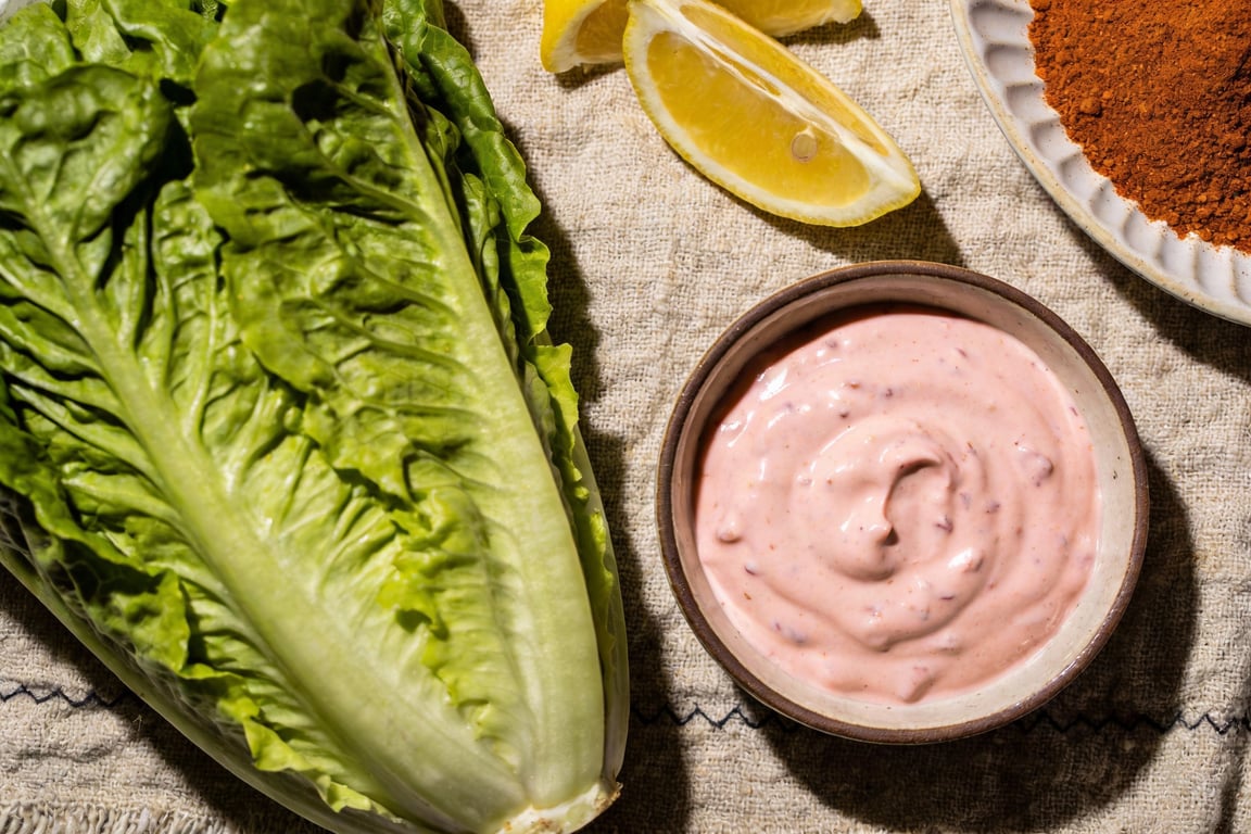 Slicing hearts of palm for a plant-based shrimp cocktail