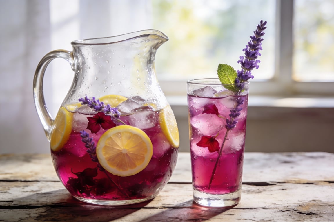 Vibrant Hibiscus Lavender Lemonade