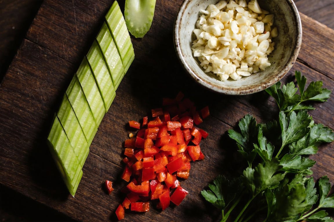 Vintage Marinated Octopus and Celery Preparation