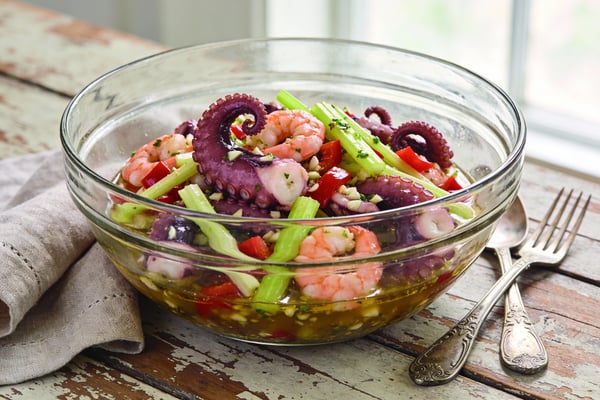Vintage New England Seafood Salad & Octopus Recipe