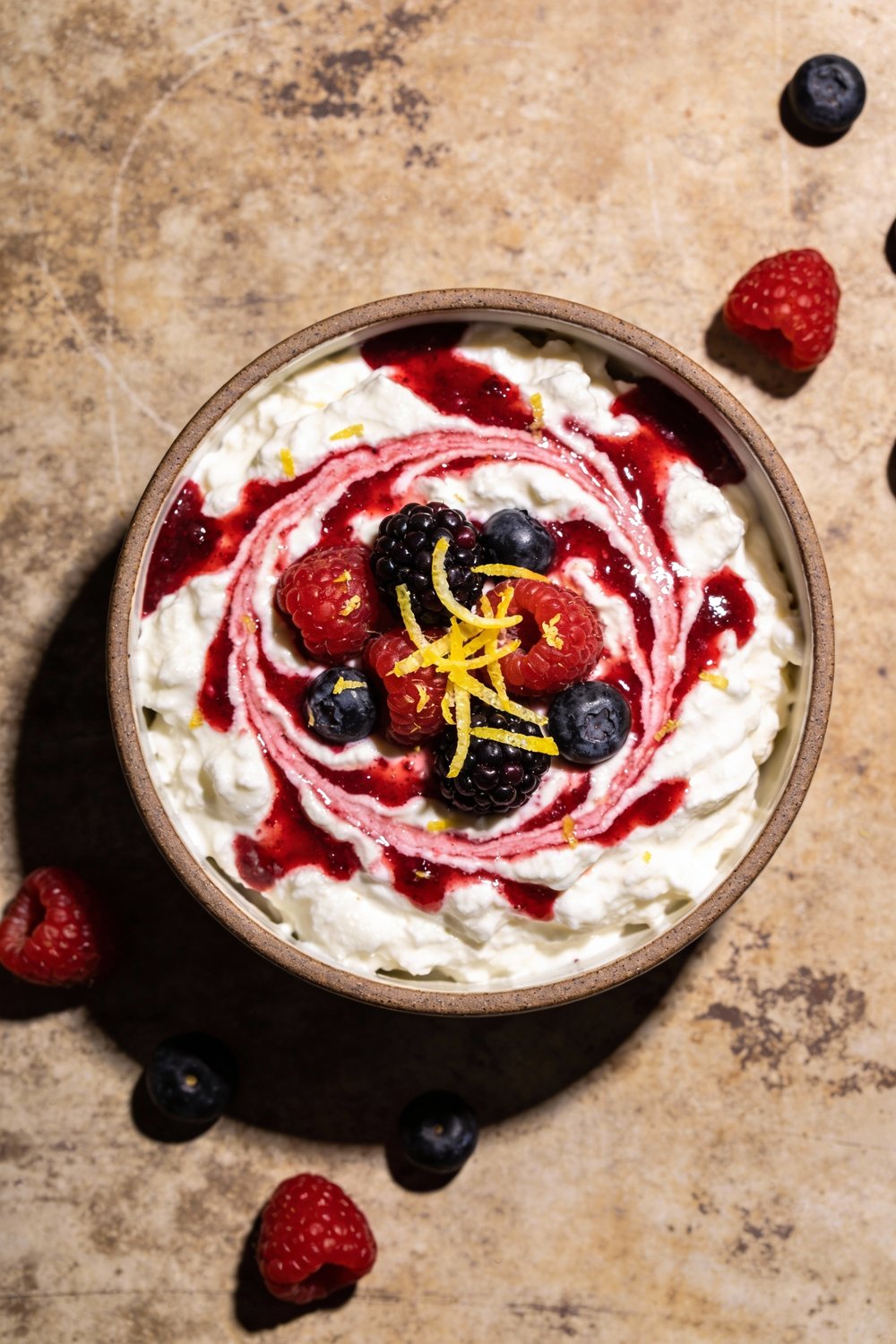 Whipped Lemon-Berry 'Cheesecake' Cottage Cheese Bowl