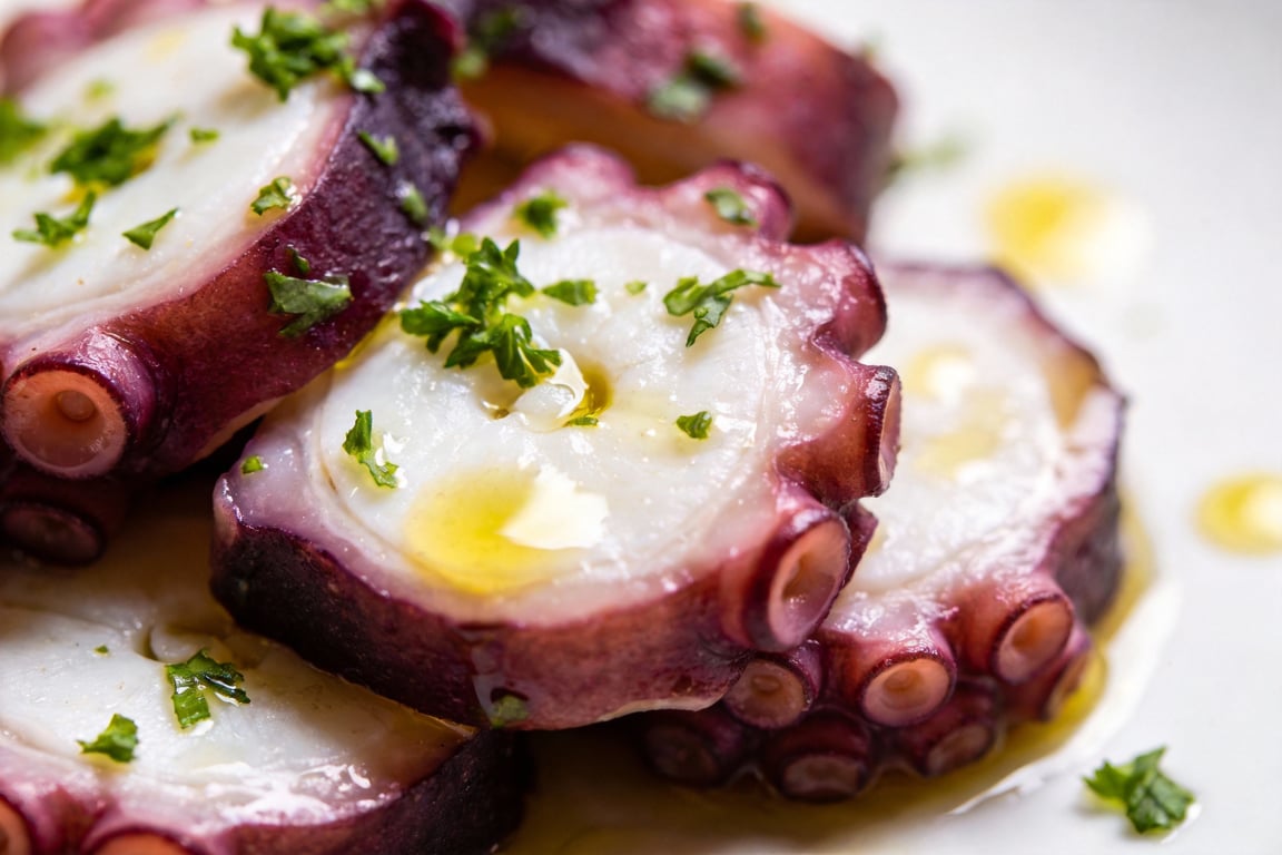 Tender octopus tips - Using the asustar technique