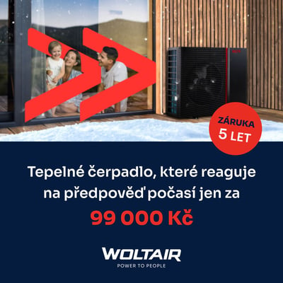 Woltair spustil akční ceny, chytré tepelné čerpadlo stojí nově 99 000 korun, Woltair