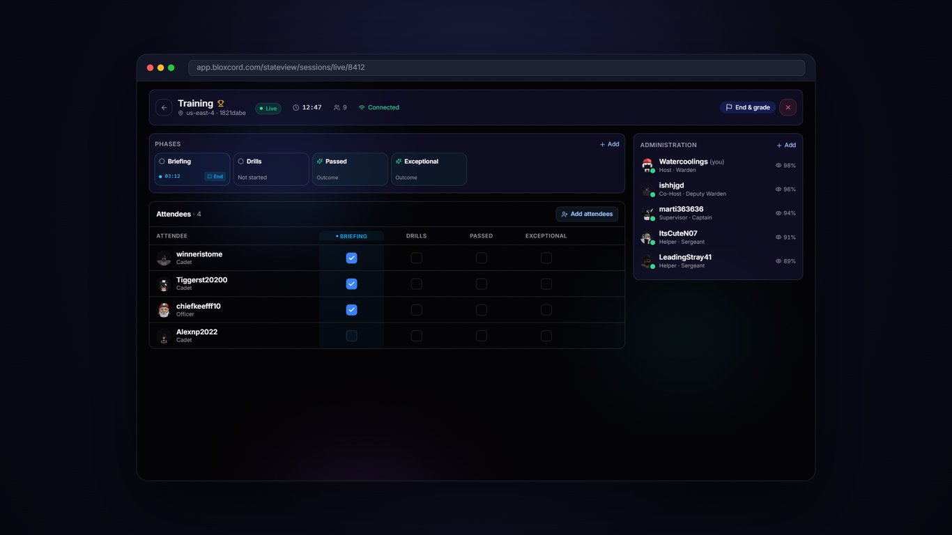 Sessions screenshot