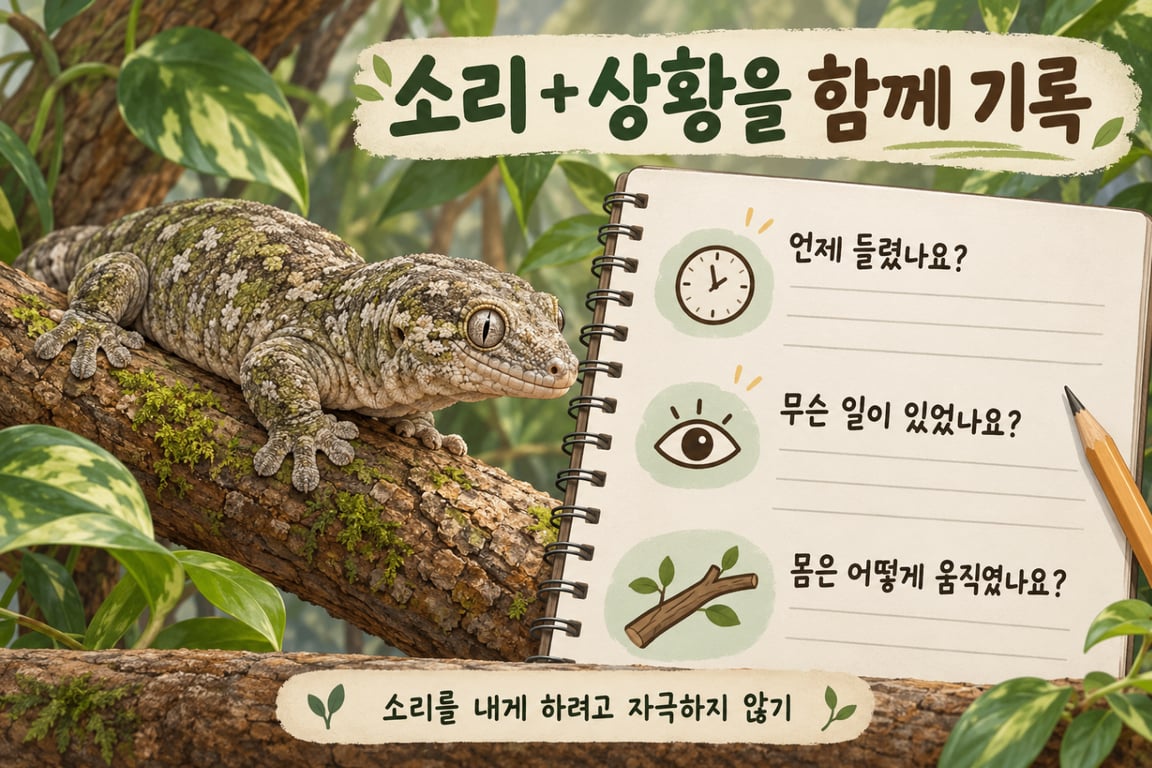 소리와 상황을 함께 적는 기록 예시