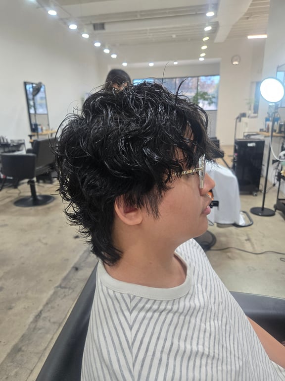 Wave and hippie perm mix.