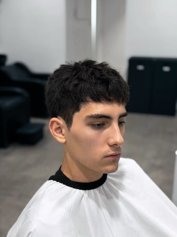 Textured haircut with a clean finish and natural movement.