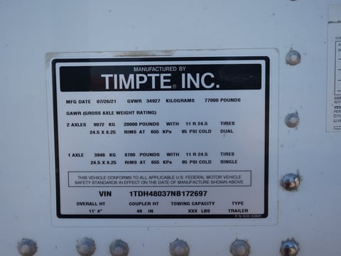 2022 Timpte 48ft x 96in Grain Hopper Trailer — photo 5