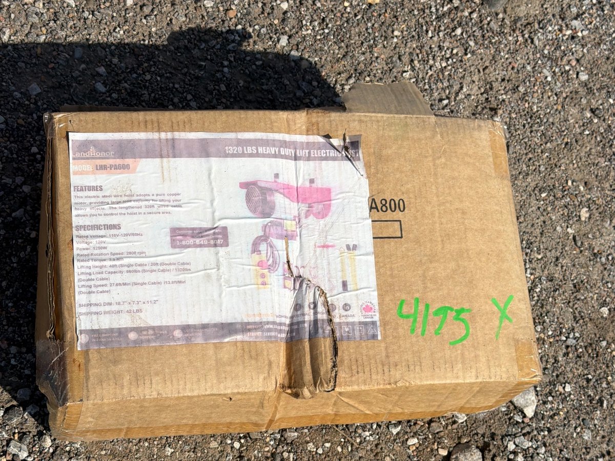 2025 LandHonor LHR-PA800 1,320 lb Heavy Duty Electric Hoist (Unused)
