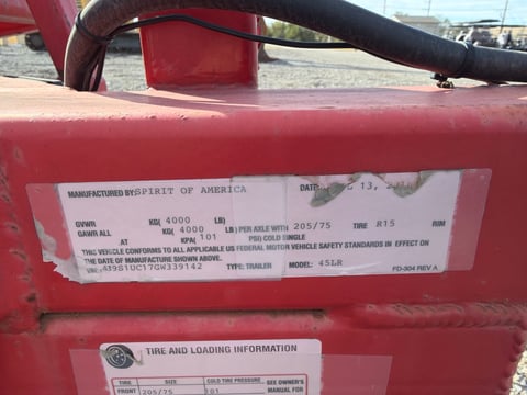2016 Spirit of America 45LR Hydraulic Pallet Fork Trailer — photo 11