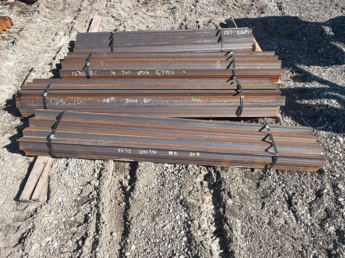(214) 3in x 2in Steel Angle Iron, 4 Bundles, 76.5in to 82.5in Long