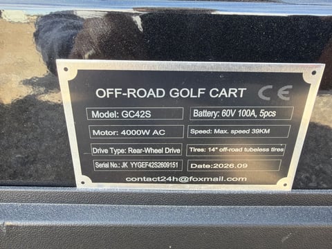 2026 GC42S 6-Passenger Electric Off-Road Golf Cart (Unused) — photo 6