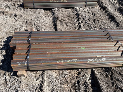 (103) 3in x 2in Steel Angle Iron, 2 Bundles, 73in & 82.5in Long — photo 1