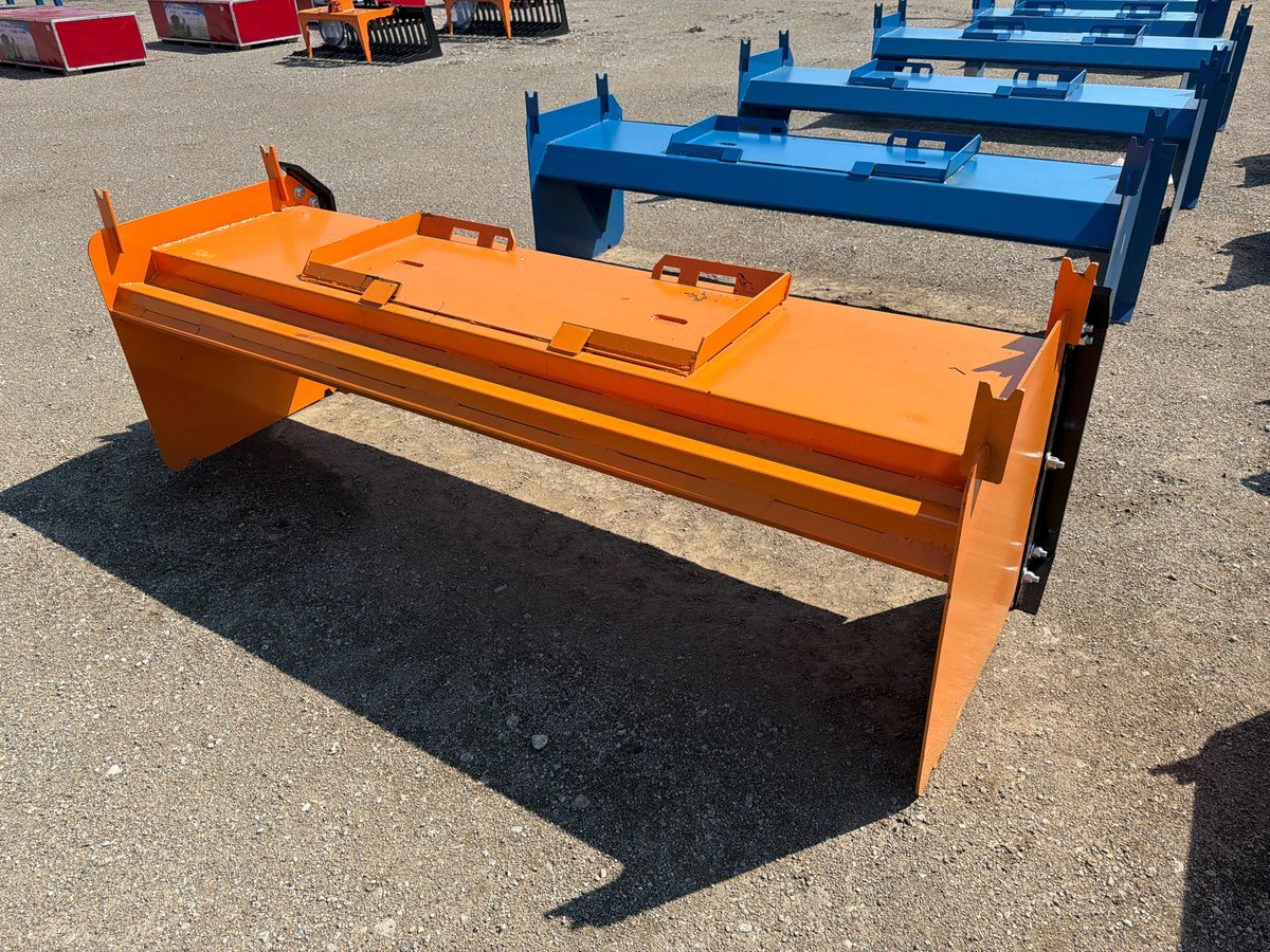 Kit Containers 8' Skid Steer Pusher With Replaceable Shoes and Blade